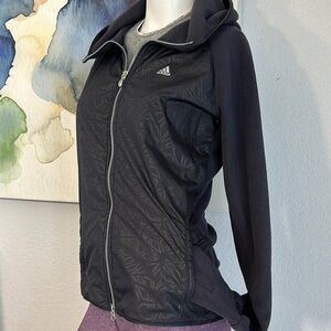 Adidas Climawarm Full Zip Black Grey Hoodie Hooded Sweatshirt Jacket